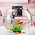 速发圆形玻璃鱼缸小型客厅免换水生态水族箱桌面金鱼缸超白家用乌