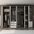 北欧现代简约实木m质板式免漆衣柜简易组装收纳卧室柜子家用