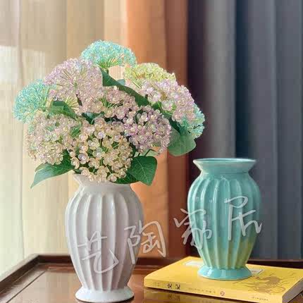 南瓜花瓶 客厅M插花花摆 仿欧花式现代简约真假干花的件陶瓷花盆