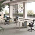 职员办公室桌椅组合简约现代家具2/4/6人员工位屏风卡座电脑桌子