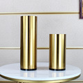 新品欧式圆筒金属电镀花瓶摆件客厅样板房金色铁艺插花器轻奢软装