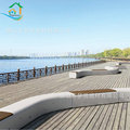 生产公园创意水泥预制异型景观坐凳北欧风清水混凝土台面