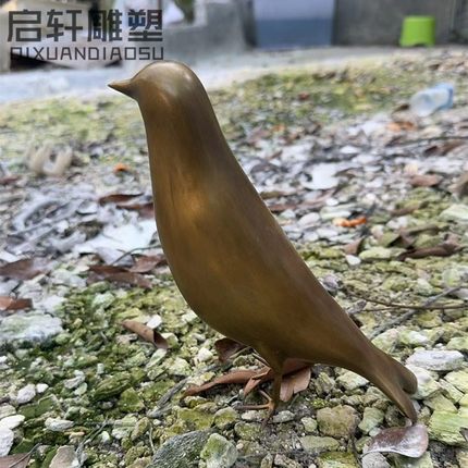 不锈钢古铜色鸽子雕塑动物园林售楼处景观摆件草坪装饰品