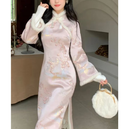 新中式冬装民国小洋装出阁宴旗袍2023新款伴娘服在逃公主风晚礼服