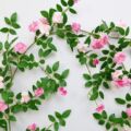 新款花藤玫瑰蔷薇藤蔓假花装饰空调管道缠绕塑料藤条墙面植物遮挡