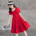 女童红色裙子短袖